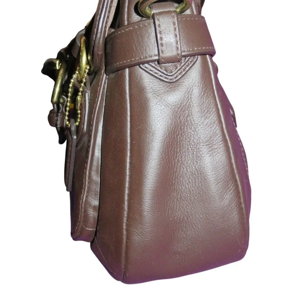 Coach 2013 Legacy Campbell Eva Brown Supple Leather Buckle Flap Crossbody Bag